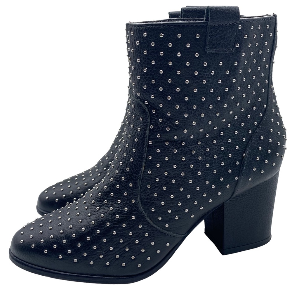 Rebecca Minkoff Women's Boots Black Leather Studded Ankle Heeled Designer Size 6 - Picture 12 of 12